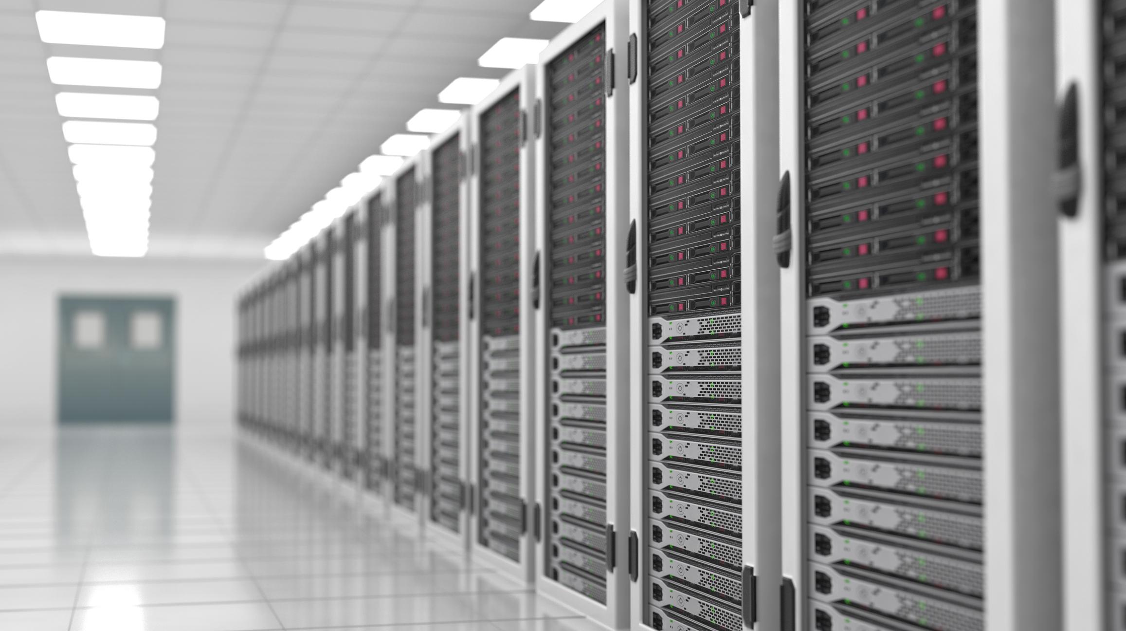 Modern interior of server room